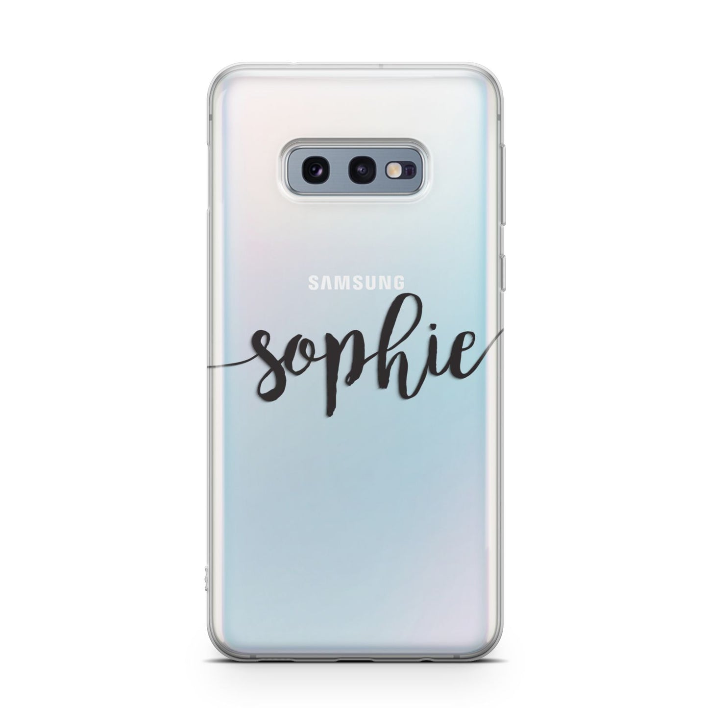 Personalised Scroll Name Handwritten Clear Custom Samsung Galaxy S10E Case