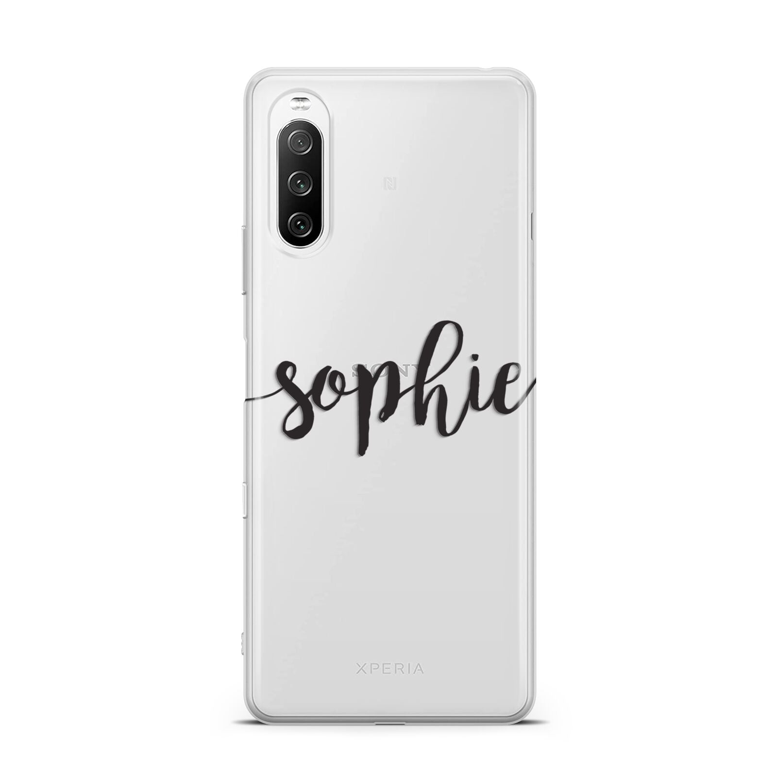 Personalised Scroll Name Handwritten Clear Custom Sony Xperia 10 III Case