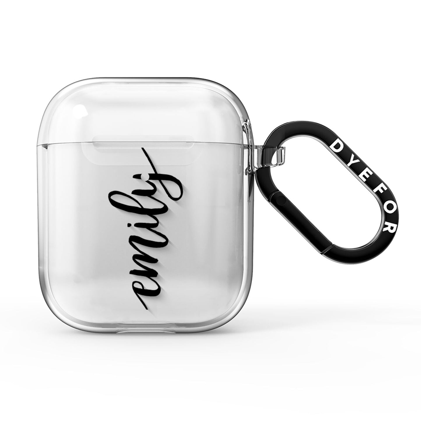 Personalised Scroll Side Handwritten Name Clear AirPods Clear Case