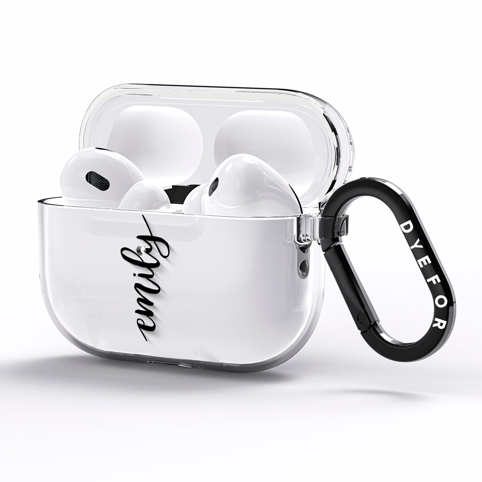 Personalised Scroll Side Handwritten Name Clear AirPods Pro Clear Case Side Image