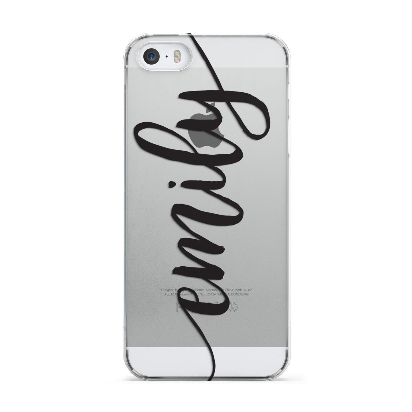Personalised Scroll Side Handwritten Name Clear Apple iPhone 5 Case