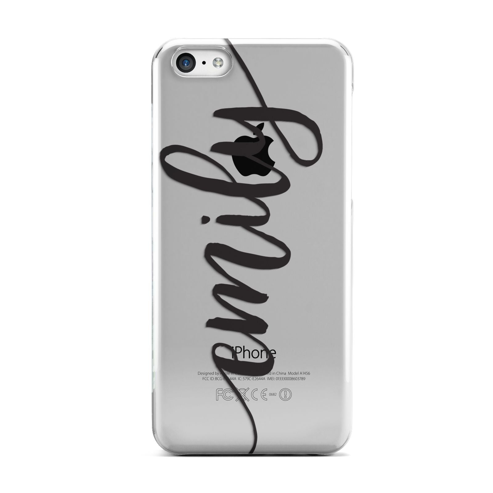 Personalised Scroll Side Handwritten Name Clear Apple iPhone 5c Case