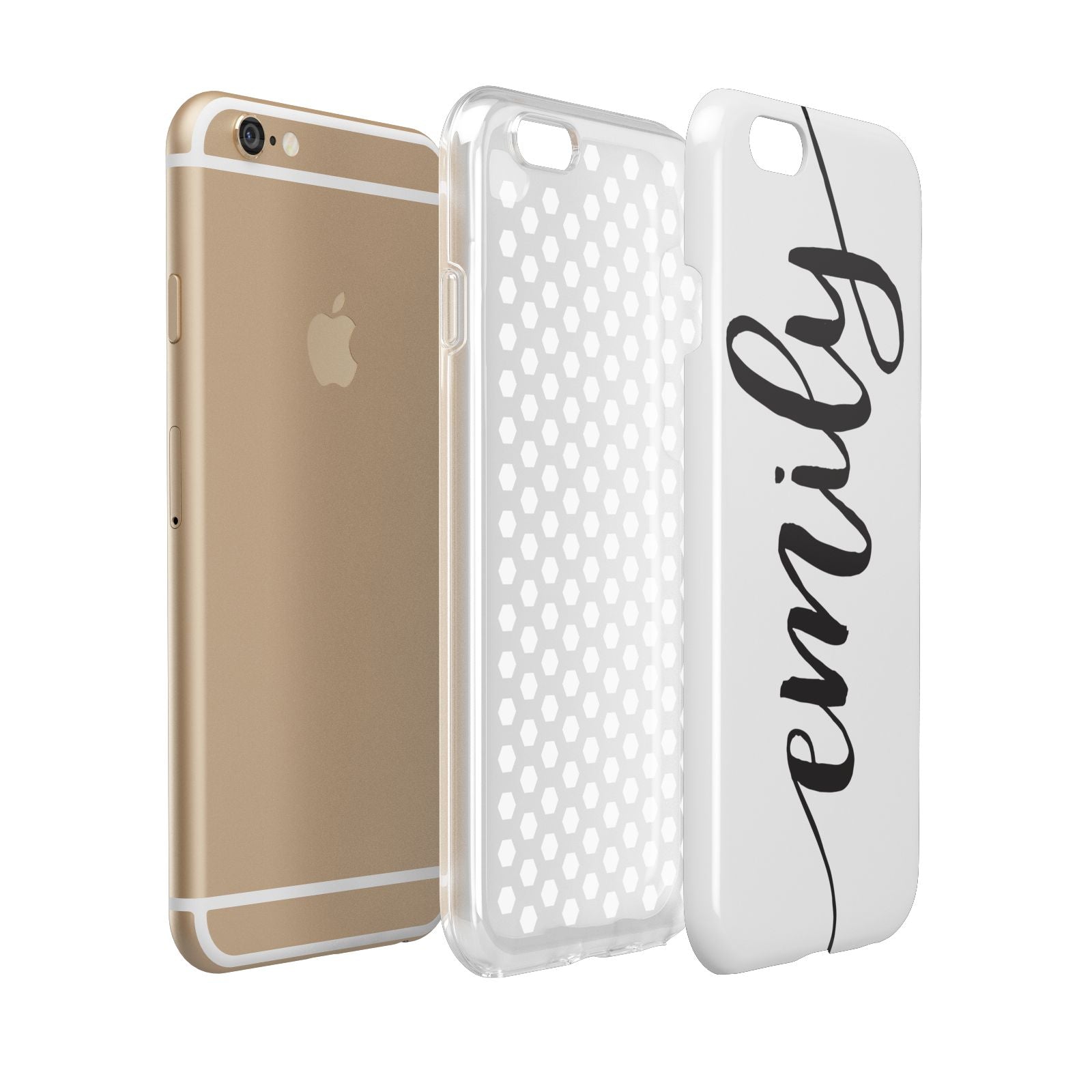 Personalised Scroll Side Handwritten Name Clear Apple iPhone 6 3D Tough Case Expanded view
