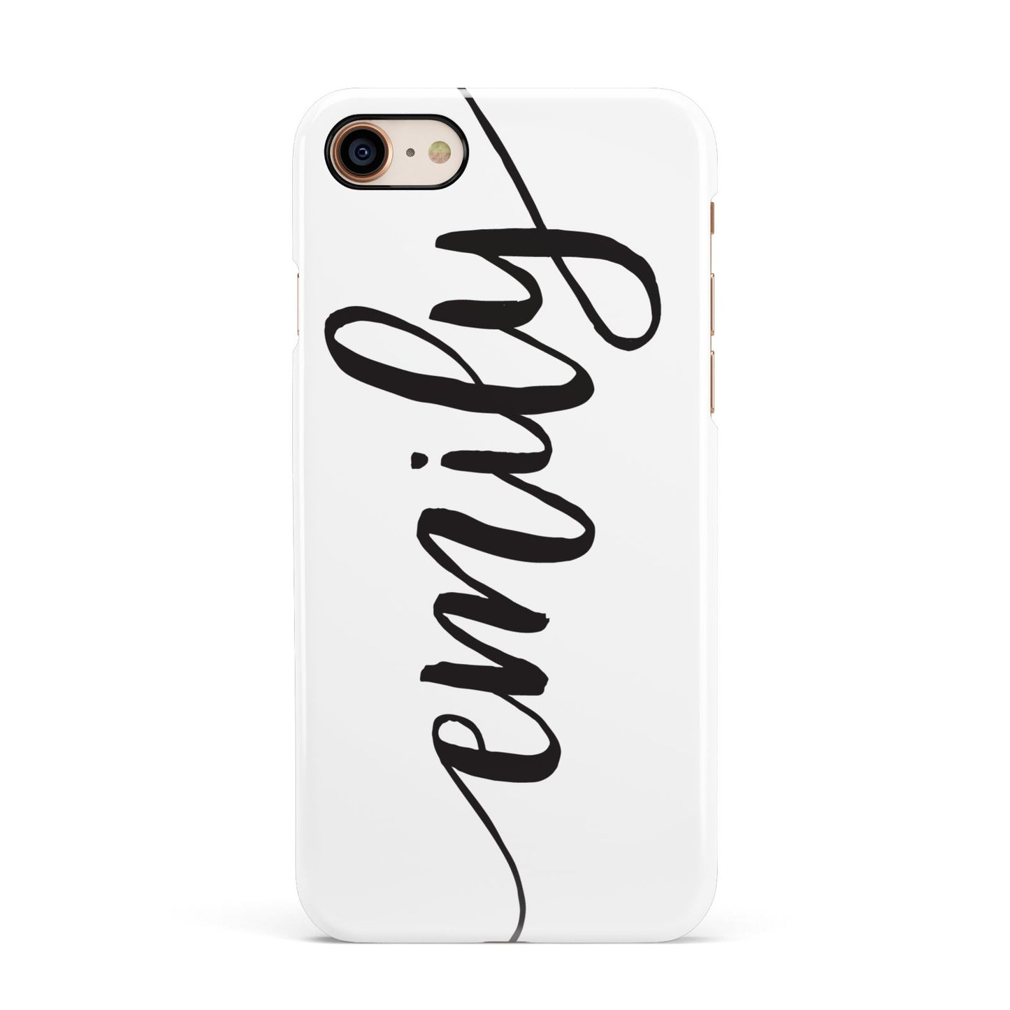 Personalised Scroll Side Handwritten Name Clear Apple iPhone 7 8 3D Snap Case