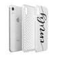 Personalised Scroll Side Handwritten Name Clear Apple iPhone XR White 3D Tough Case Expanded view