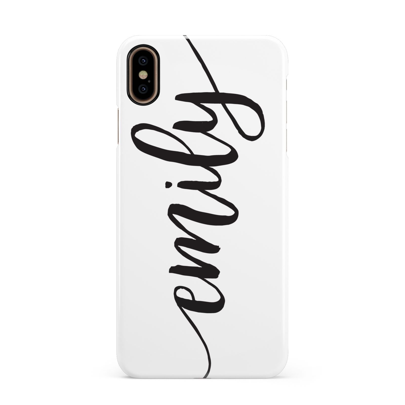 Personalised Scroll Side Handwritten Name Clear Apple iPhone Xs Max 3D Snap Case