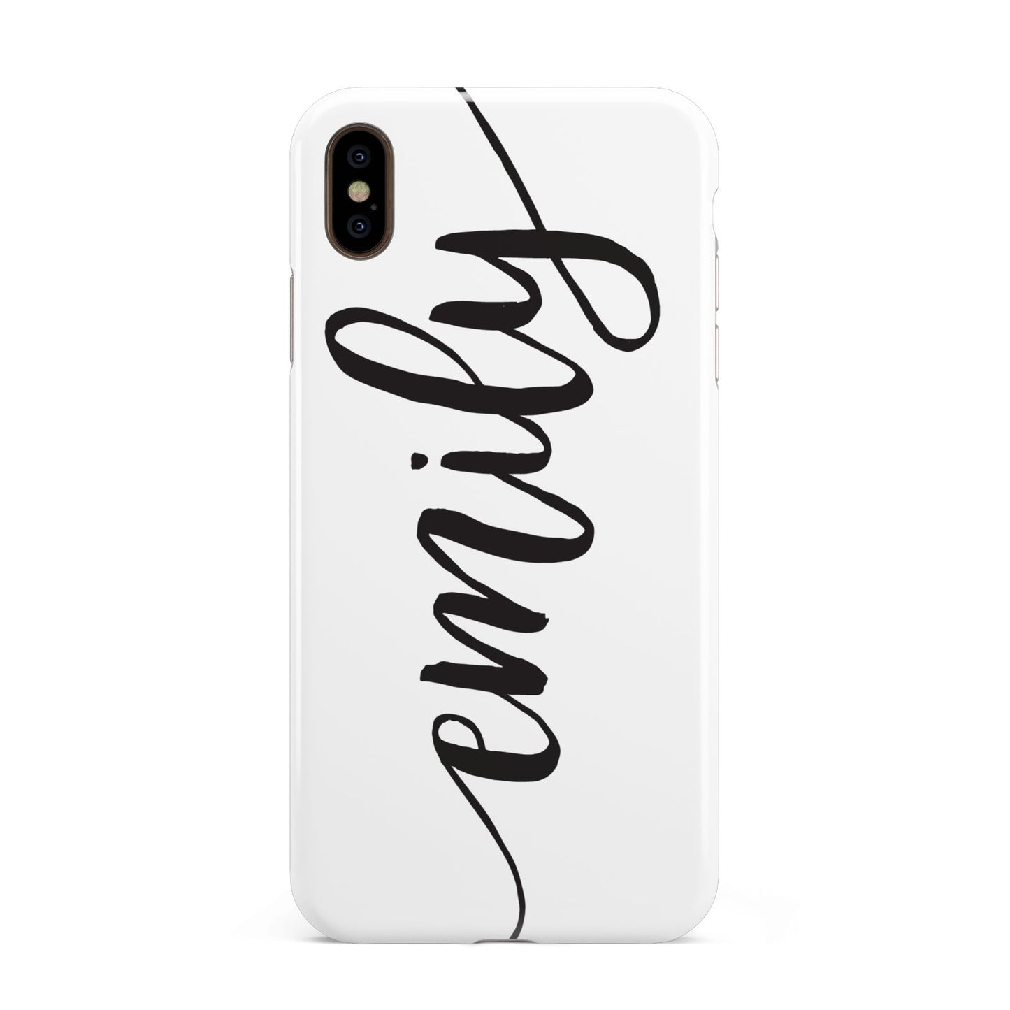 Personalised Scroll Side Handwritten Name Clear Apple iPhone Xs Max 3D Tough Case