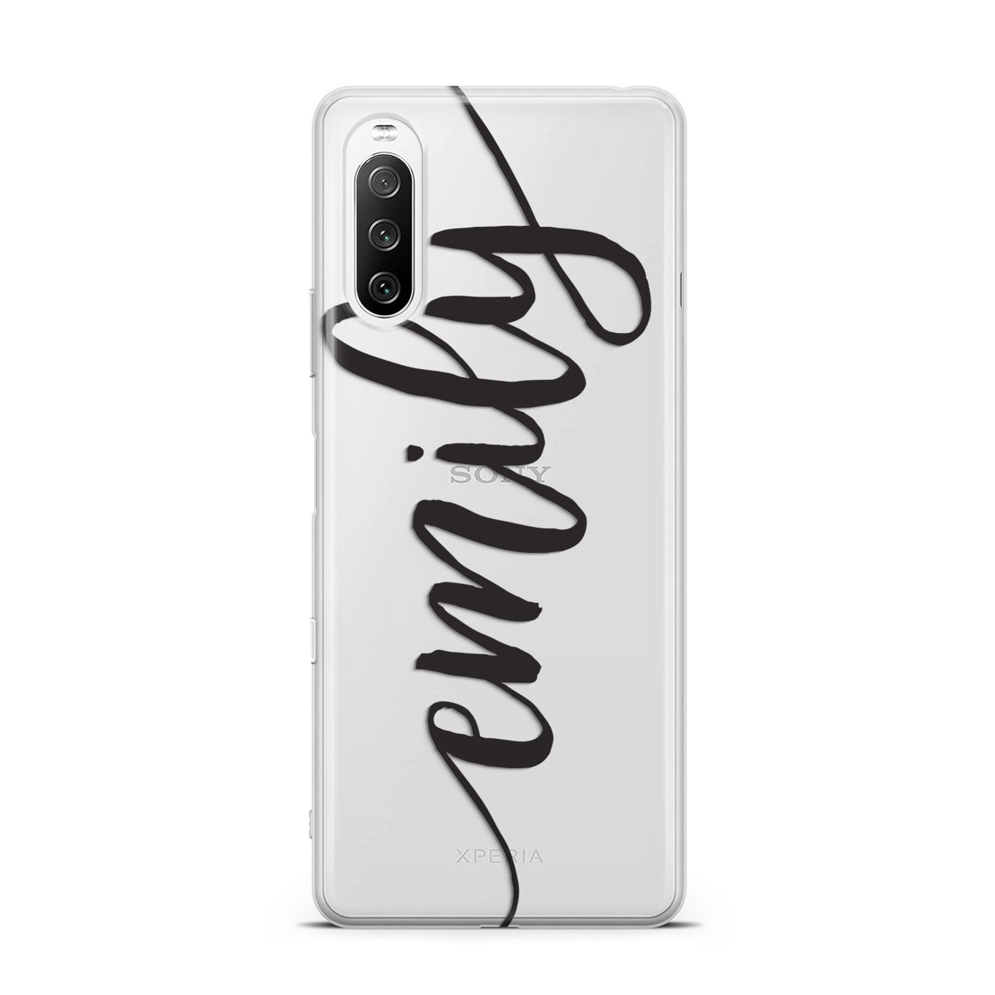 Personalised Scroll Side Handwritten Name Clear Sony Xperia 10 III Case