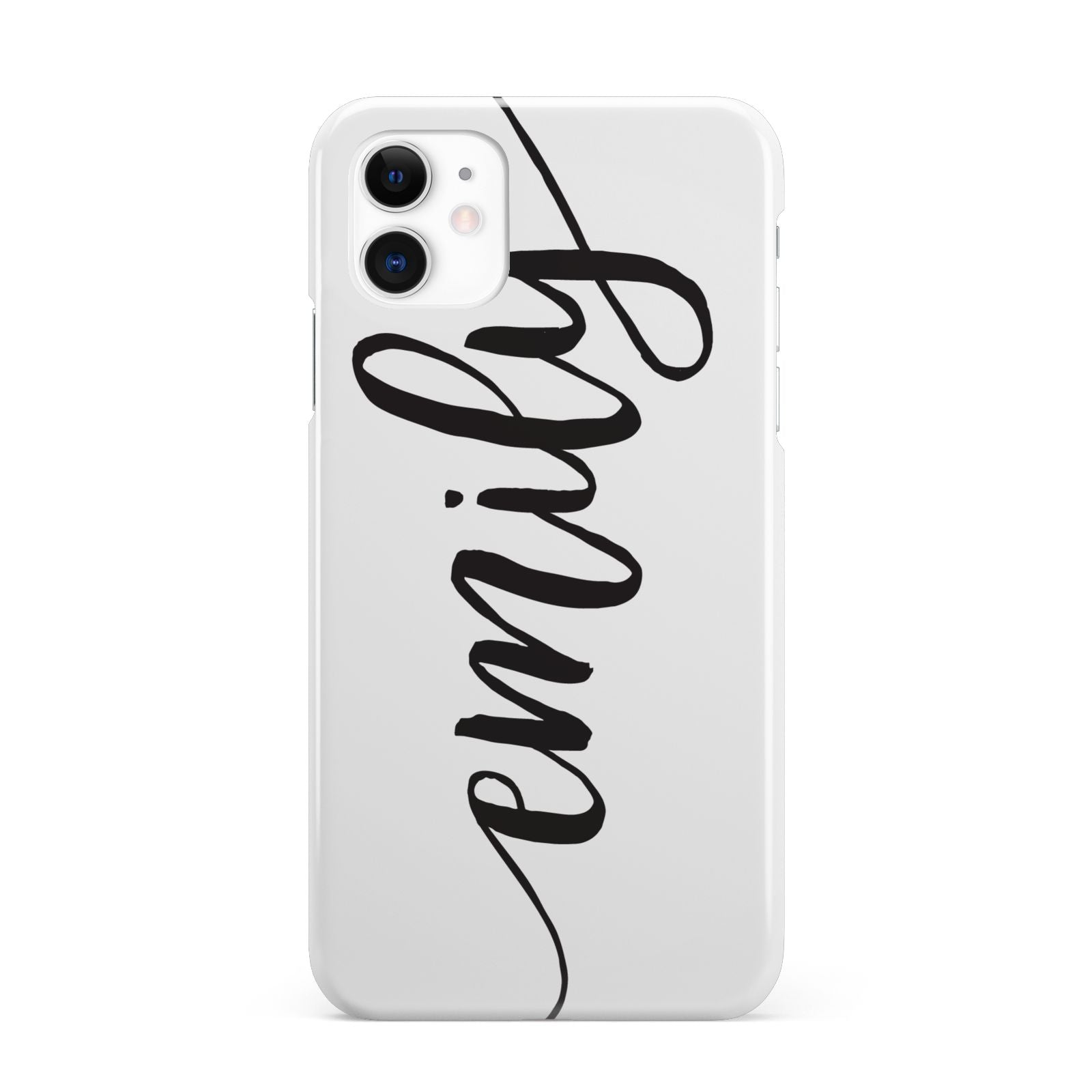Personalised Scroll Side Handwritten Name Clear iPhone 11 3D Snap Case
