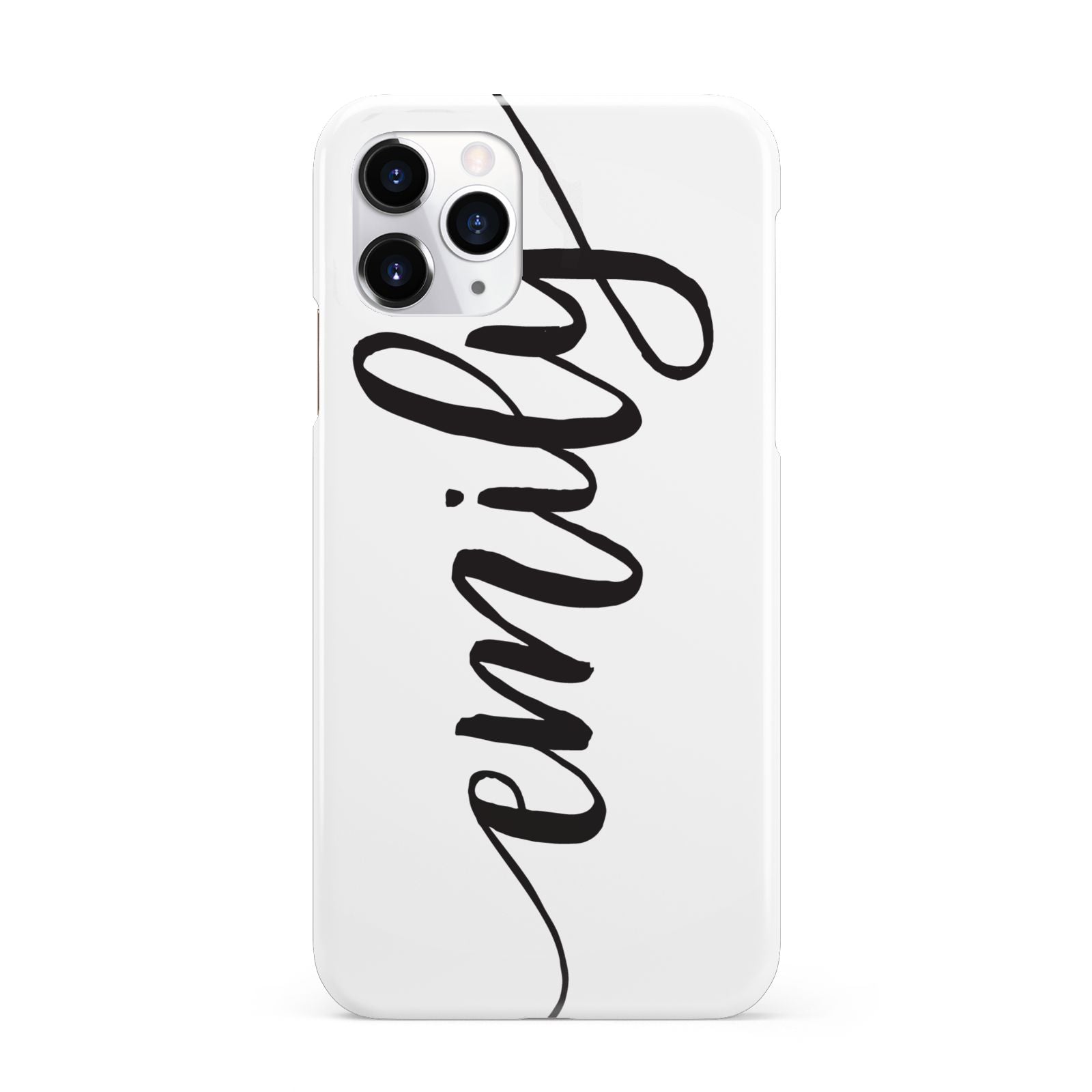 Personalised Scroll Side Handwritten Name Clear iPhone 11 Pro 3D Snap Case