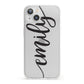 Personalised Scroll Side Handwritten Name Clear iPhone 13 Clear Bumper Case