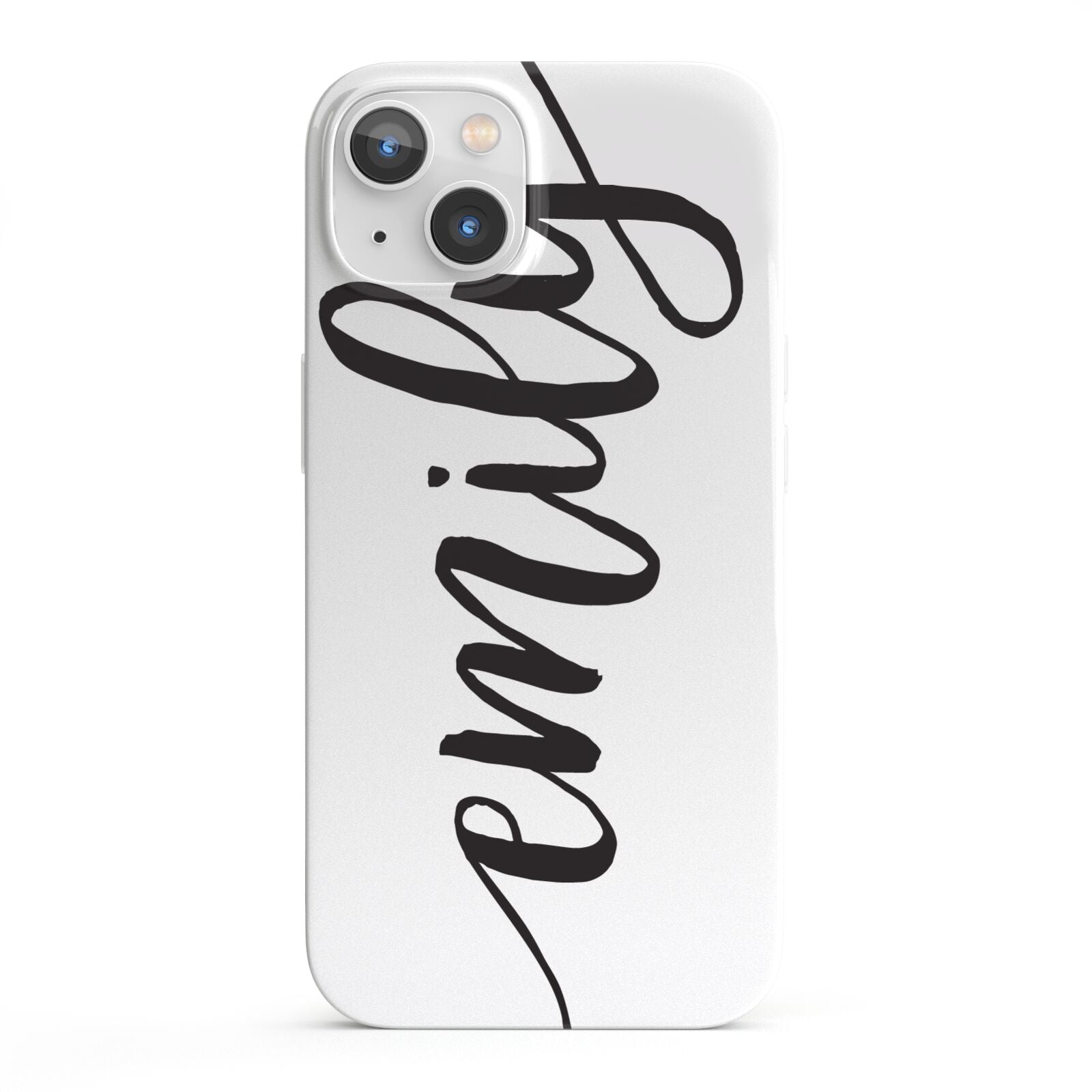 Personalised Scroll Side Handwritten Name Clear iPhone 13 Full Wrap 3D Snap Case
