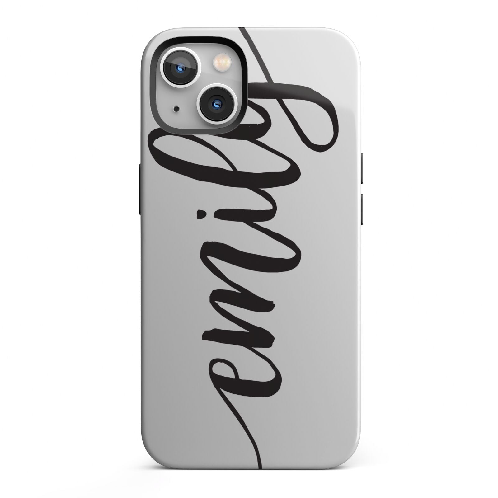 Personalised Scroll Side Handwritten Name Clear iPhone 13 Full Wrap 3D Tough Case