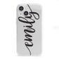 Personalised Scroll Side Handwritten Name Clear iPhone 13 Mini Clear Bumper Case