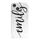 Personalised Scroll Side Handwritten Name Clear iPhone 13 Mini Full Wrap 3D Snap Case