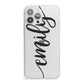 Personalised Scroll Side Handwritten Name Clear iPhone 13 Pro Max Clear Bumper Case