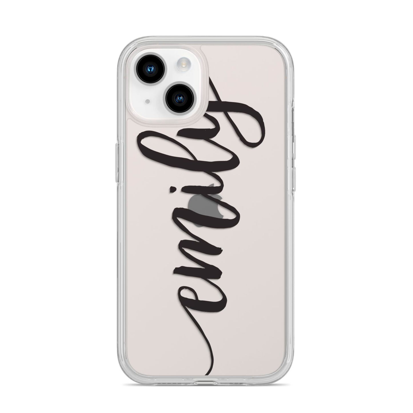 Personalised Scroll Side Handwritten Name Clear iPhone 14 Clear Tough Case Starlight