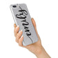 Personalised Scroll Side Handwritten Name Clear iPhone 7 Plus Bumper Case on Silver iPhone Alternative Image