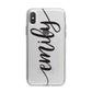 Personalised Scroll Side Handwritten Name Clear iPhone X Bumper Case on Silver iPhone Alternative Image 1