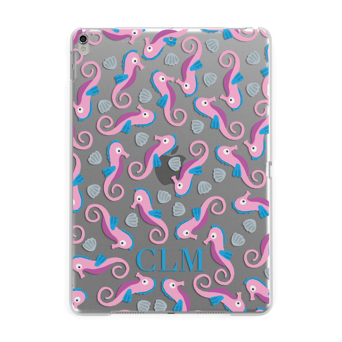 Personalised Sea Horse Initials Apple iPad Silver Case