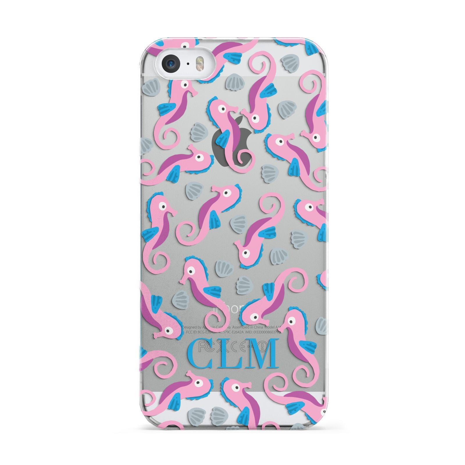 Personalised Sea Horse Initials Apple iPhone 5 Case