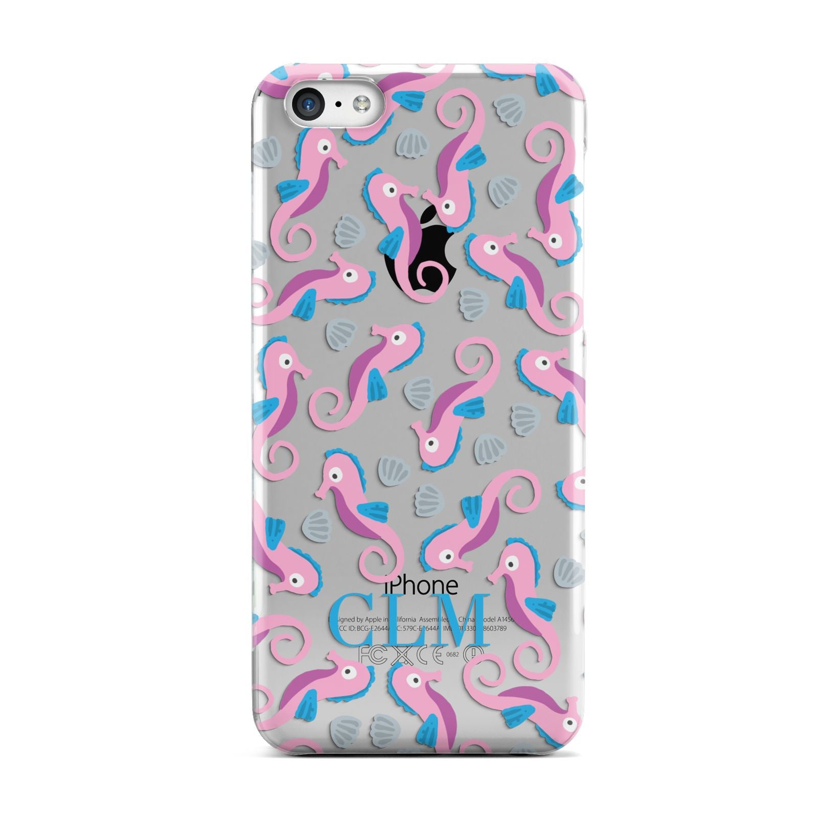 Personalised Sea Horse Initials Apple iPhone 5c Case
