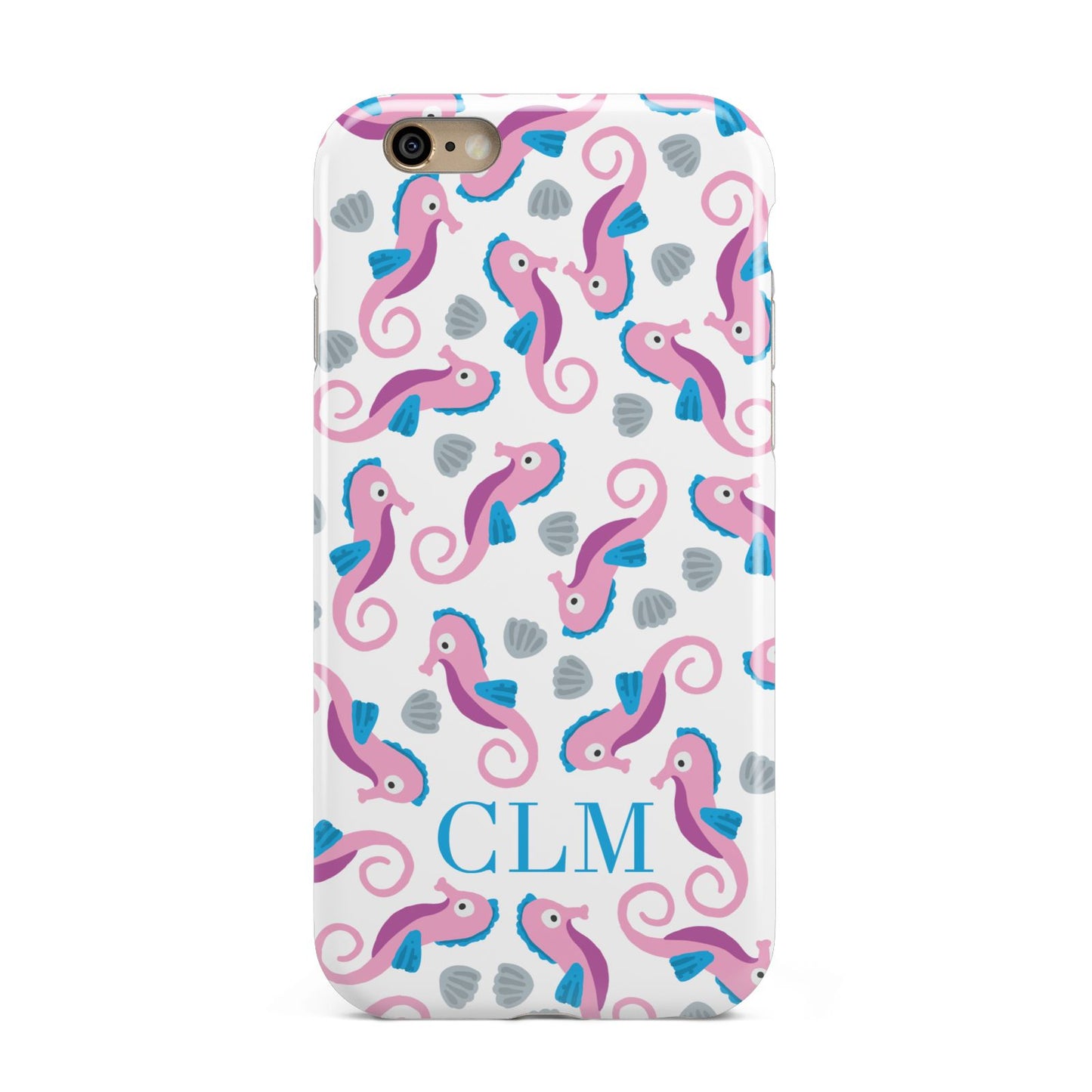 Personalised Sea Horse Initials Apple iPhone 6 3D Tough Case