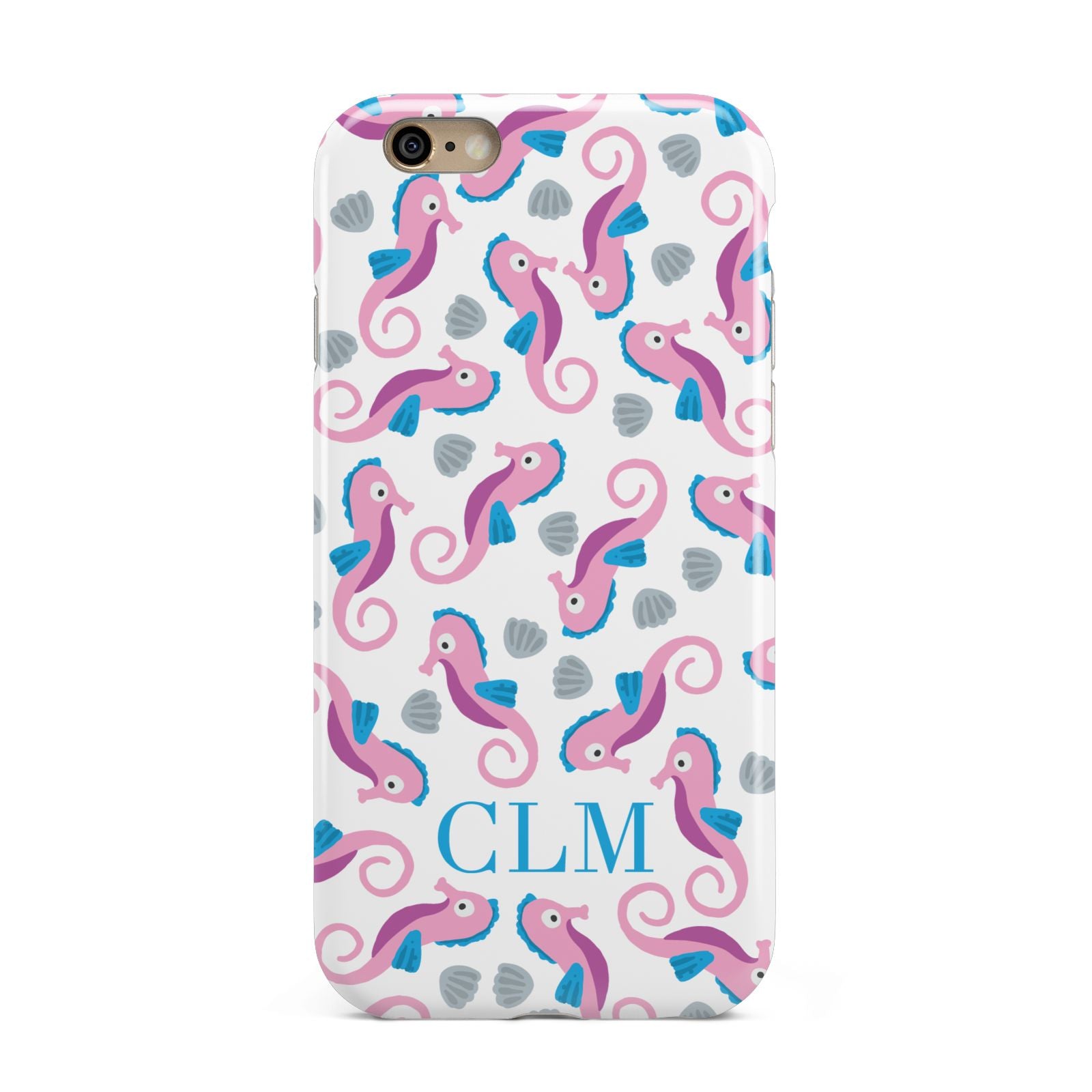 Personalised Sea Horse Initials Apple iPhone 6 3D Tough Case