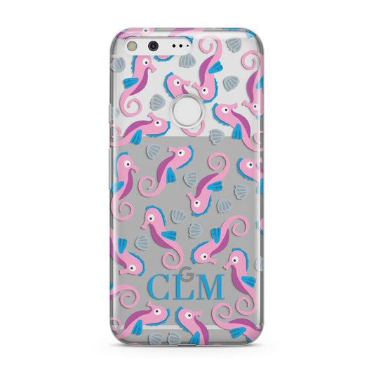 Personalised Sea Horse Initials Google Pixel Case