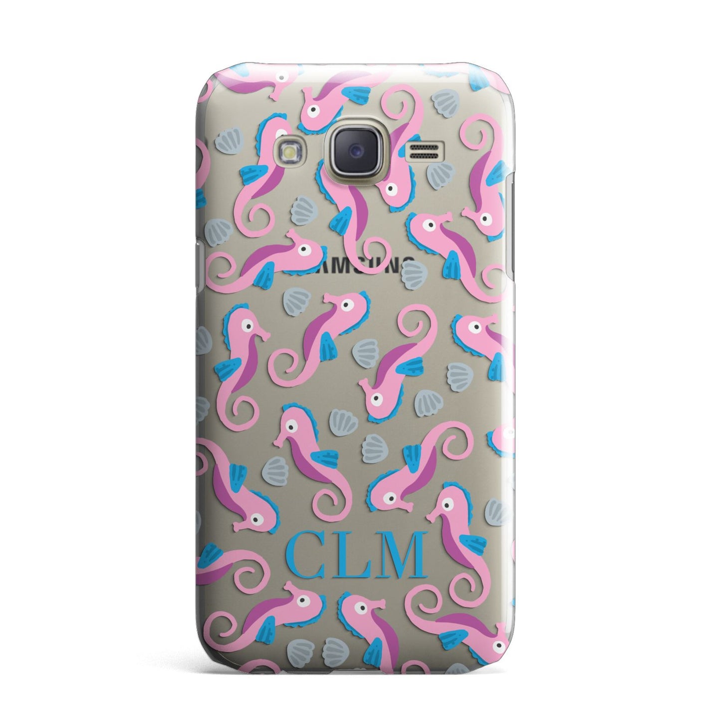 Personalised Sea Horse Initials Samsung Galaxy J7 Case