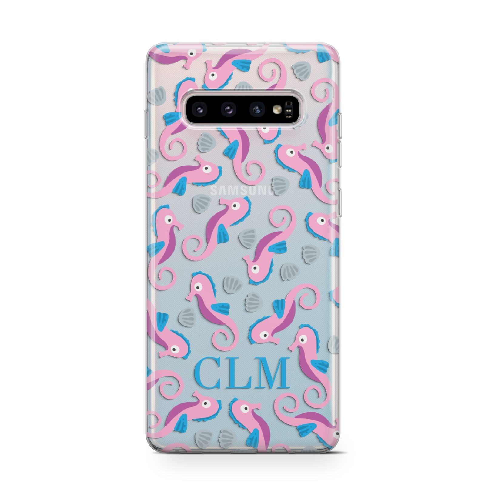 Personalised Sea Horse Initials Samsung Galaxy S10 Case