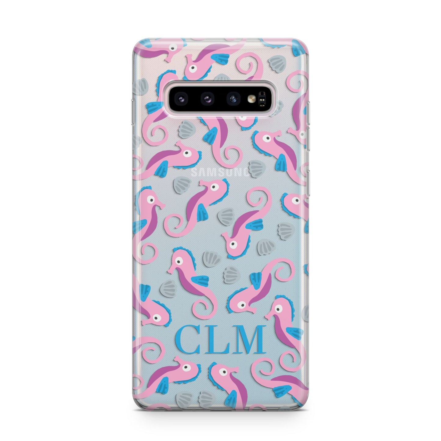 Personalised Sea Horse Initials Samsung Galaxy S10 Plus Case