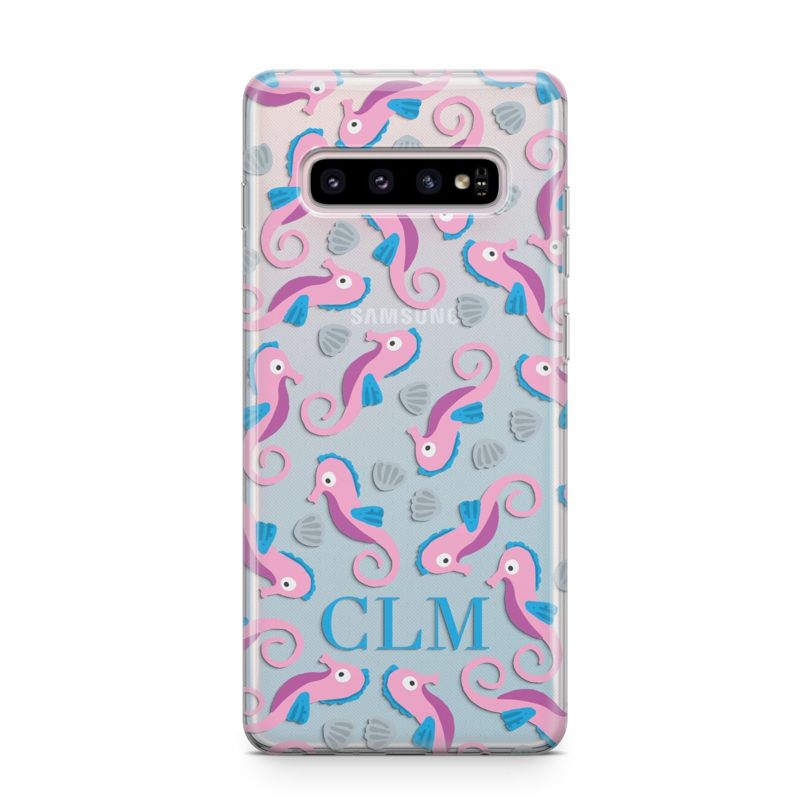 Personalised Sea Horse Initials Samsung Galaxy S10 Plus Case