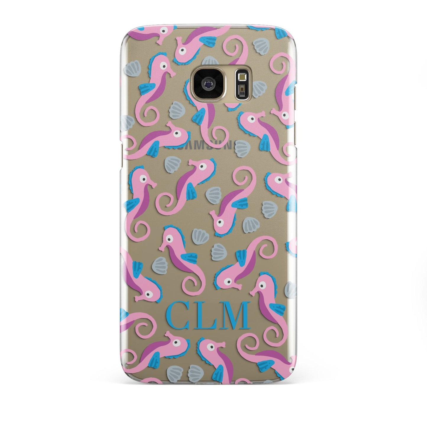 Personalised Sea Horse Initials Samsung Galaxy S7 Edge Case