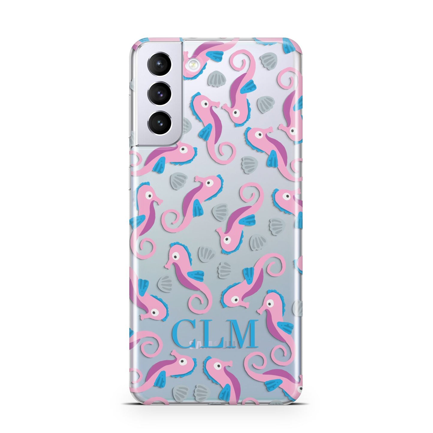 Personalised Sea Horse Initials Samsung S21 Plus Phone Case