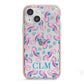 Personalised Sea Horse Initials iPhone 13 Mini TPU Impact Case with Pink Edges