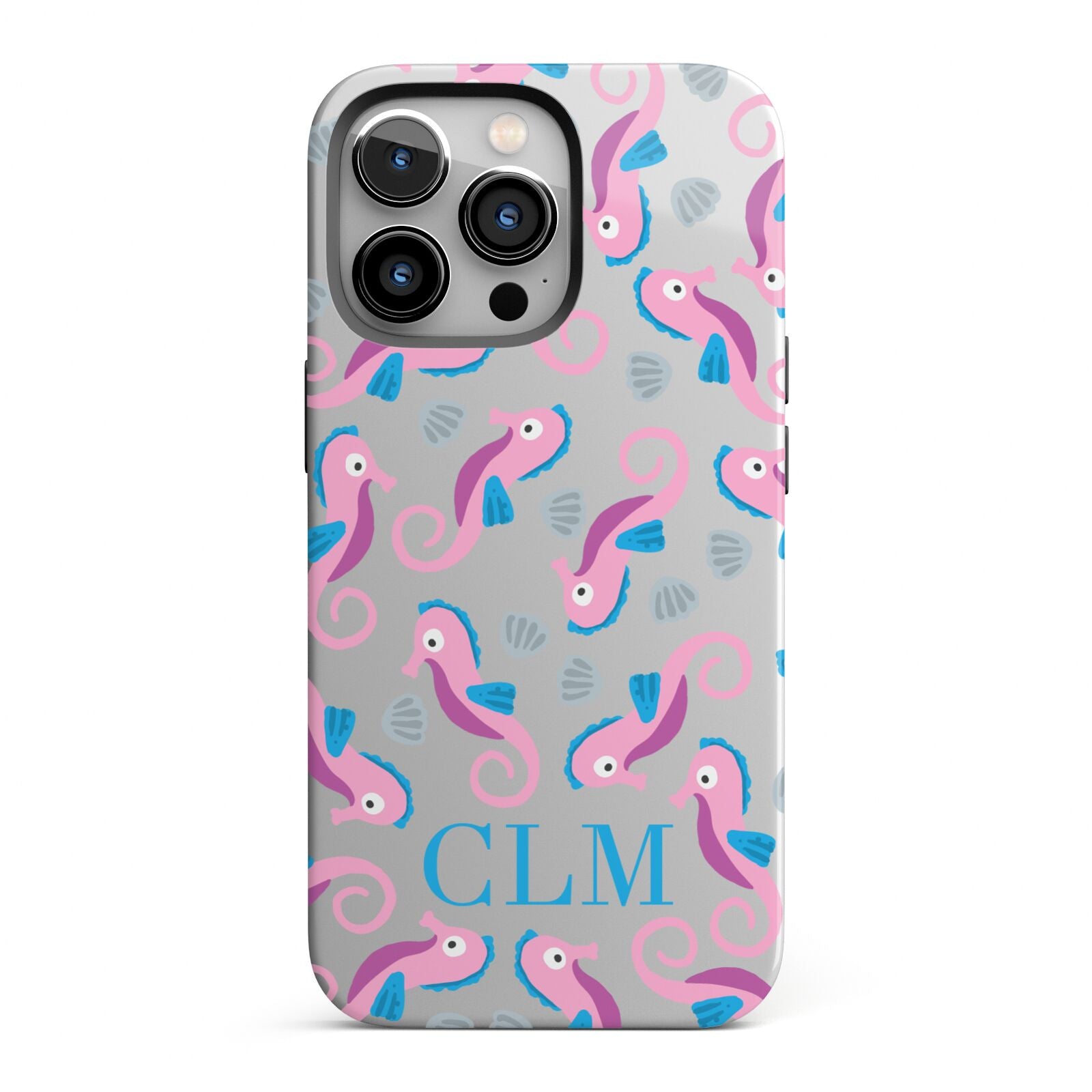 Personalised Sea Horse Initials iPhone 13 Pro Full Wrap 3D Tough Case