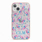 Personalised Sea Horse Initials iPhone 13 TPU Impact Case with Pink Edges