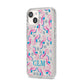 Personalised Sea Horse Initials iPhone 14 Glitter Tough Case Starlight Angled Image