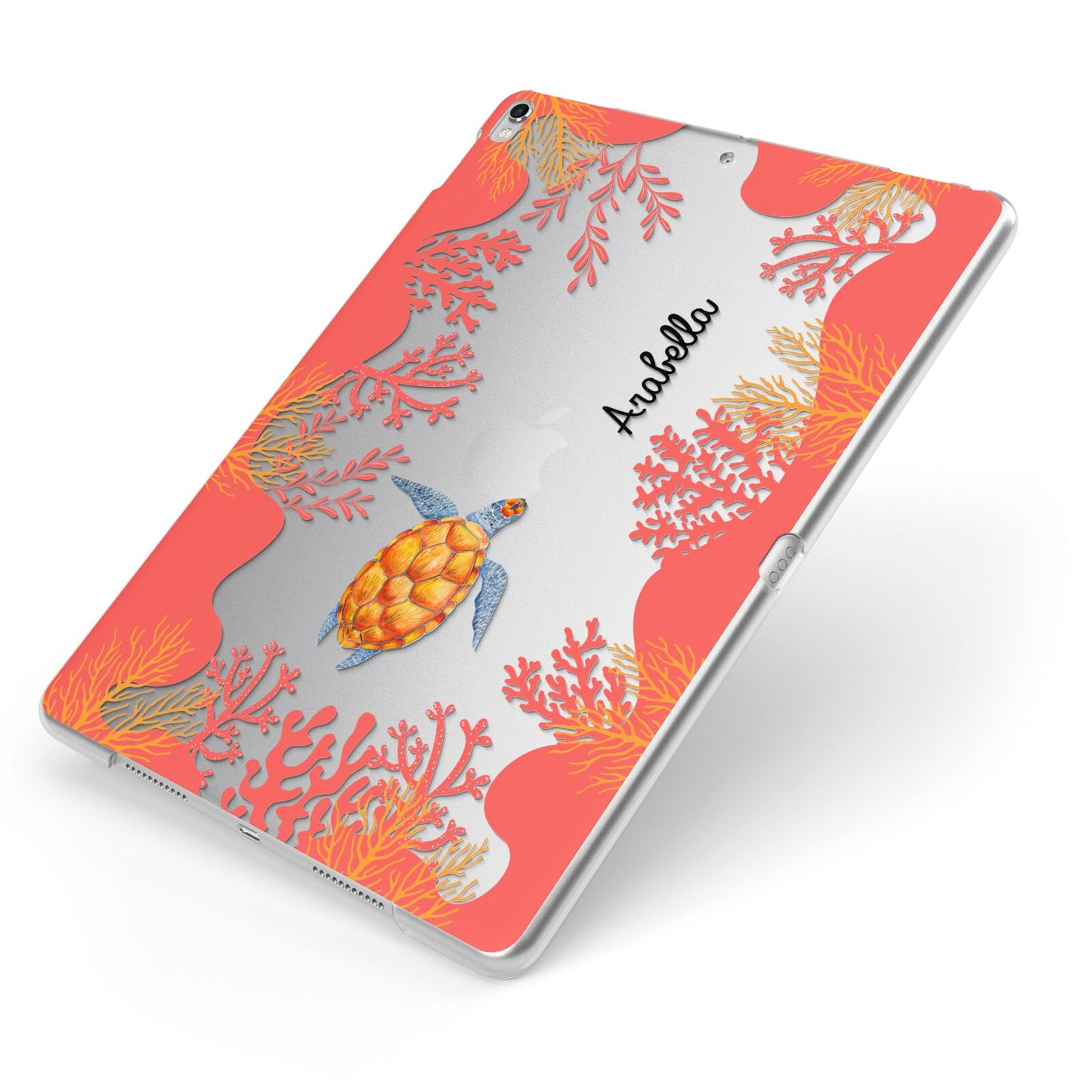 Personalised Sea Life Apple iPad Case on Silver iPad Side View