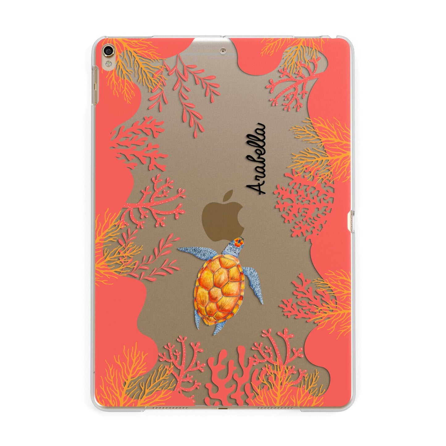 Personalised Sea Life Apple iPad Gold Case