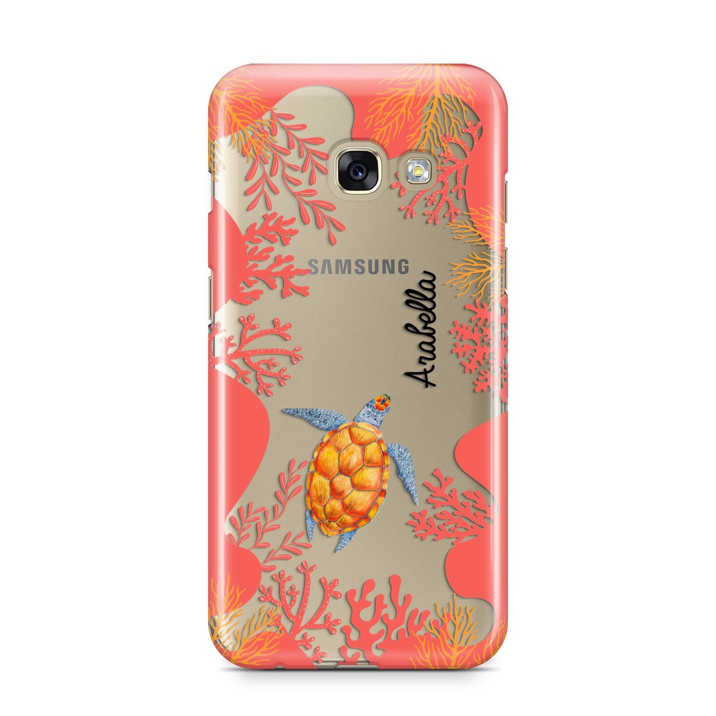 Personalised Sea Life Samsung Galaxy A3 2017 Case on gold phone