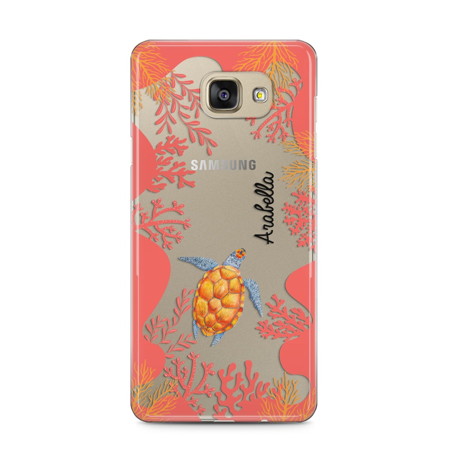 Personalised Sea Life Samsung Galaxy A5 2016 Case on gold phone