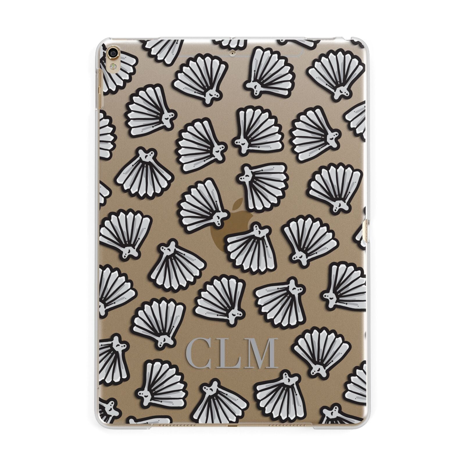 Personalised Sea Shell Initials Apple iPad Gold Case