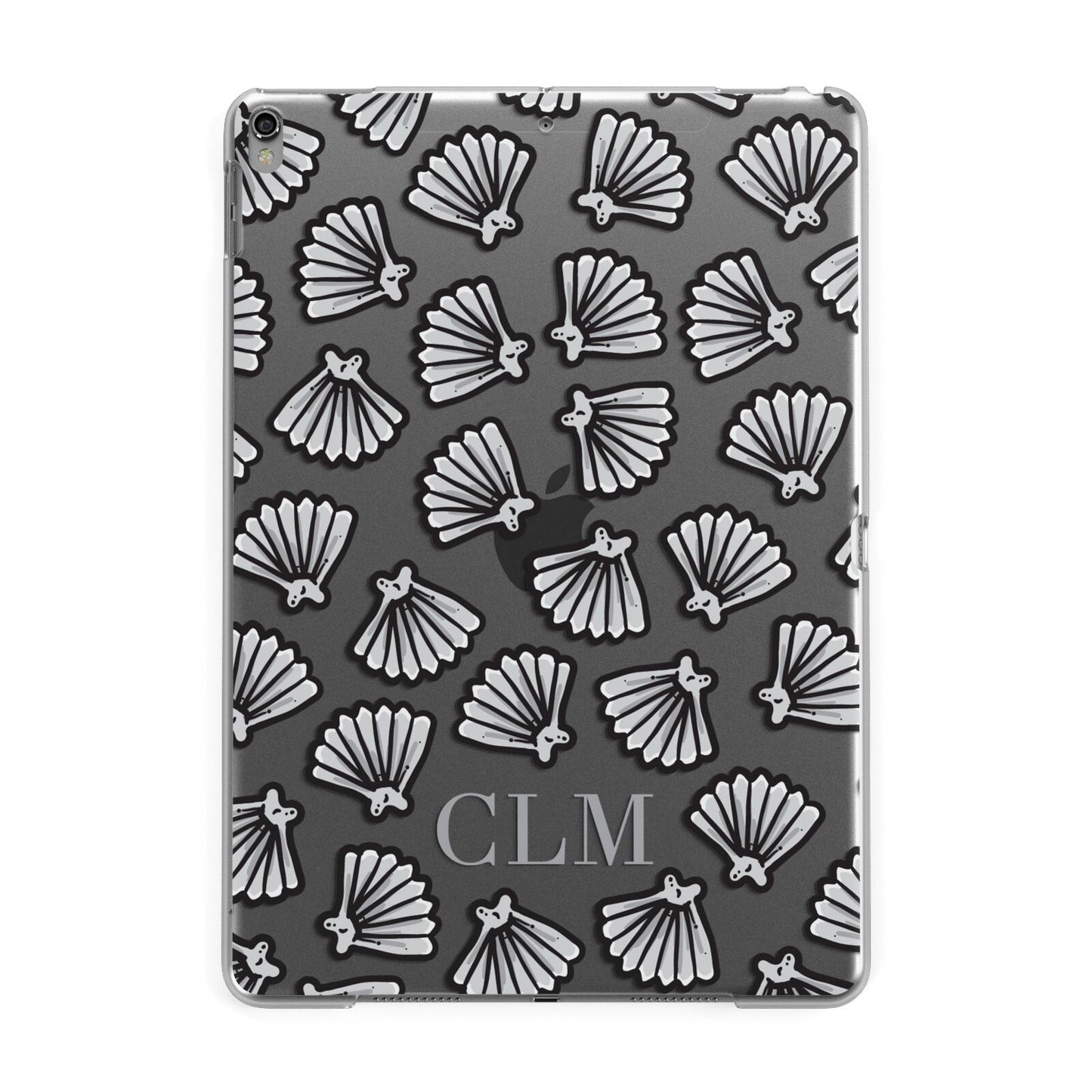 Personalised Sea Shell Initials Apple iPad Grey Case