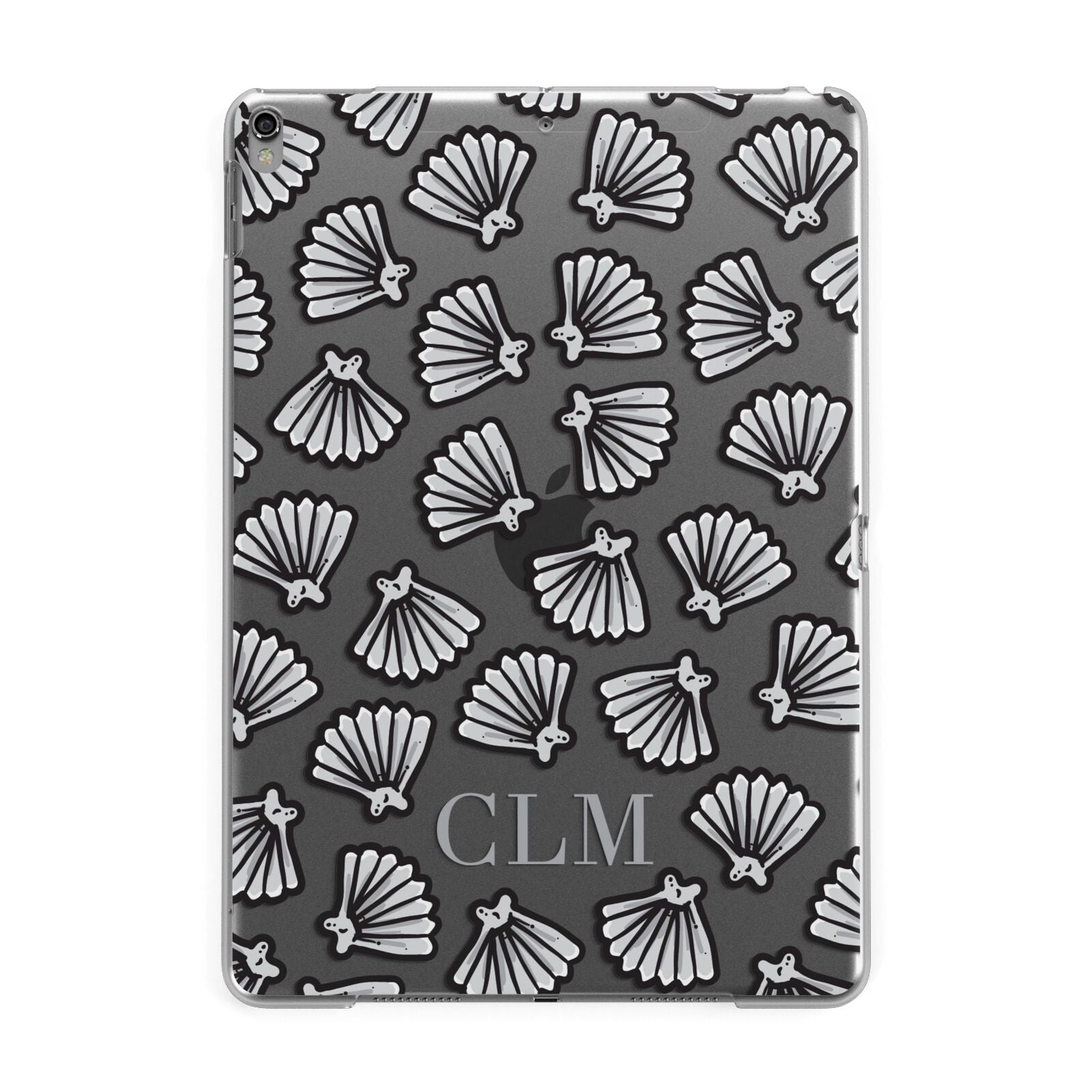 Personalised Sea Shell Initials Apple iPad Grey Case