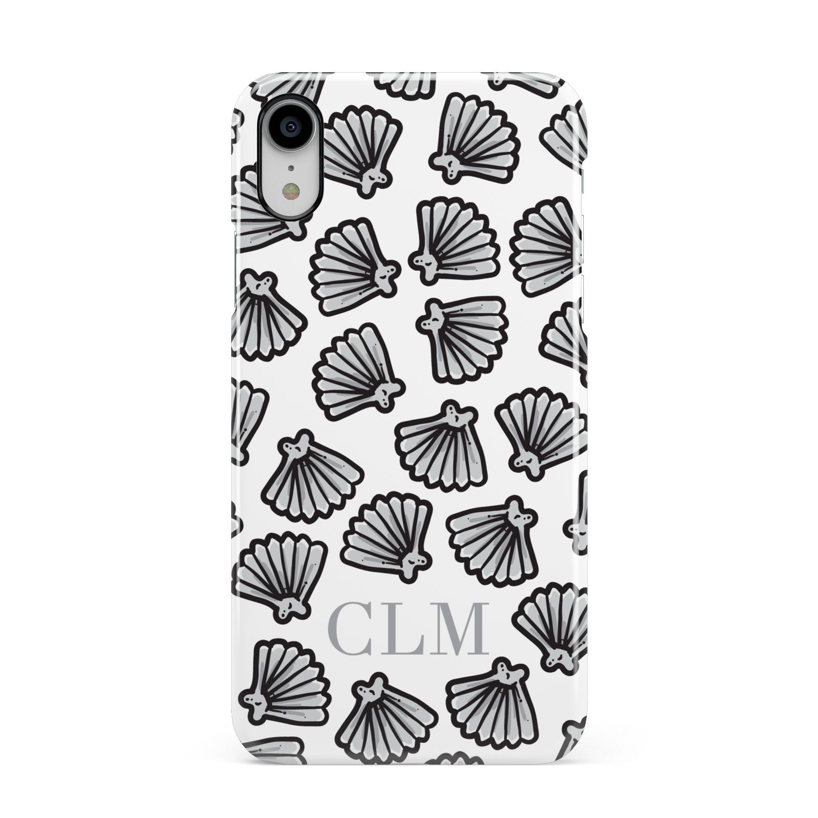 Personalised Sea Shell Initials Apple iPhone XR White 3D Snap Case