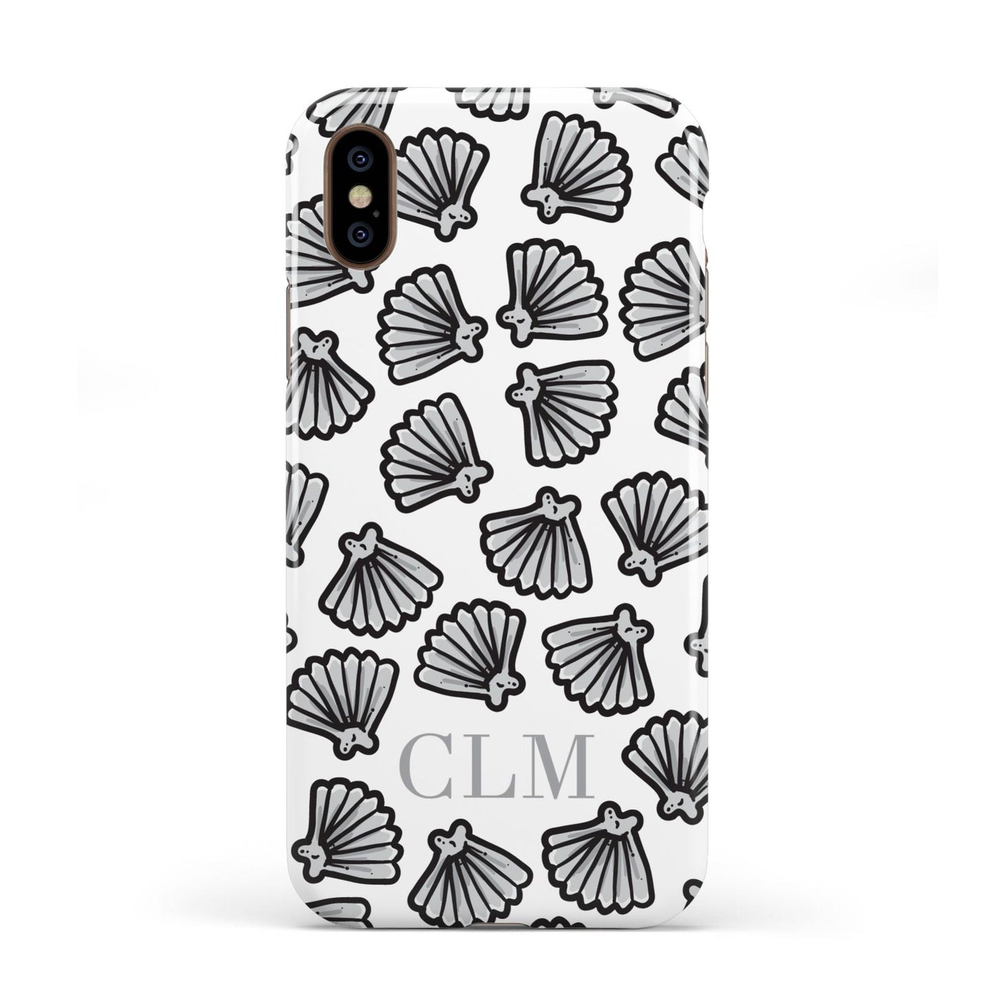 Personalised Sea Shell Initials Apple iPhone XS 3D Tough