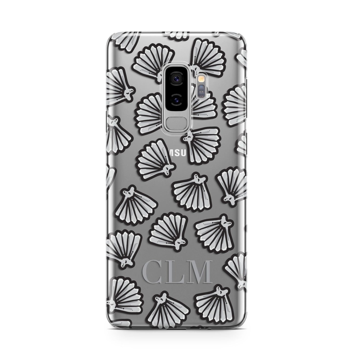 Personalised Sea Shell Initials Samsung Galaxy S9 Plus Case on Silver phone