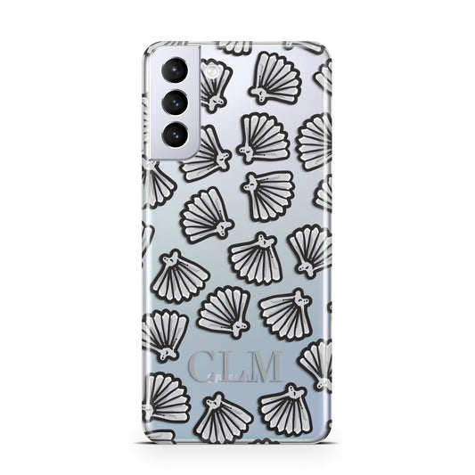 Personalised Sea Shell Initials Samsung S21 Plus Phone Case